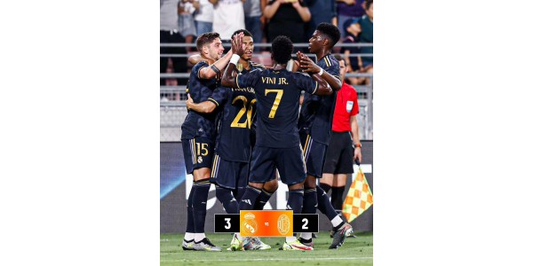 I opvarmningskampen fik Real Madrid kontraangreb til AC Milan med 3-2